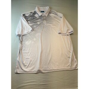 PGA Tour Pro Series Mens white Blue Polo Shirt SIZE XXL moisture wicking EUC